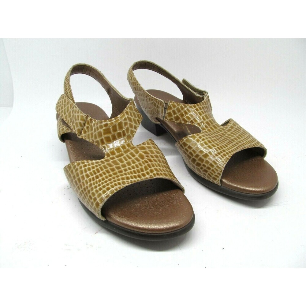 SAS Suntimer  Tri-Pad Comfort  T-Strap Brown Croc Print Sandals US 9